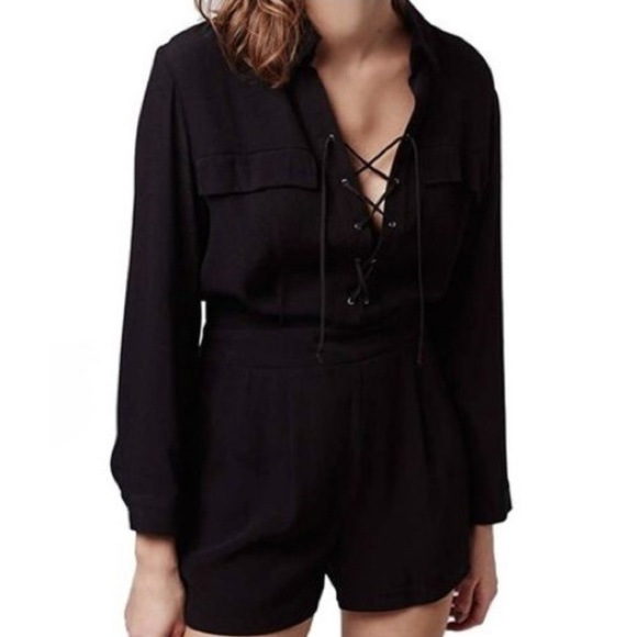 Topshop Pants - Topshop lace up romper